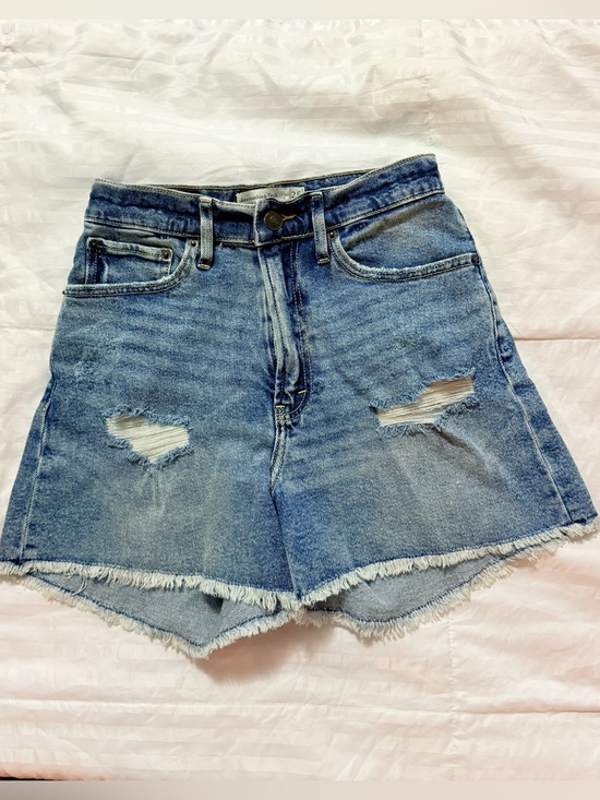 Abercrombie & Fitch Pants - Abercrombie & Fitch Mid-Blue Distressed Denim Shorts